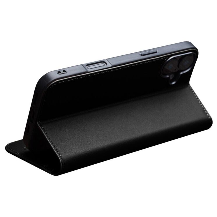 Кожаный чехол QIALINO Wallet Case для Apple iPhone 16 - Black: фото 2 из 11