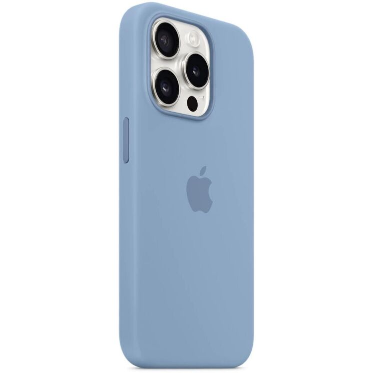 Оригинальный чехол Silicone Case with MagSafe для Apple iPhone 15 Pro (MT1L3) - Winter Blue: фото 4 из 5