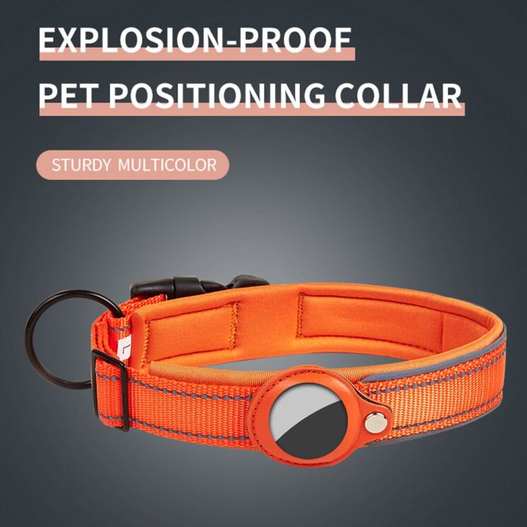 Ошейник Deexe Track Collar для собак с чехлом Apple AirTag / AirTags 2 - Orange: фото 3 из 9