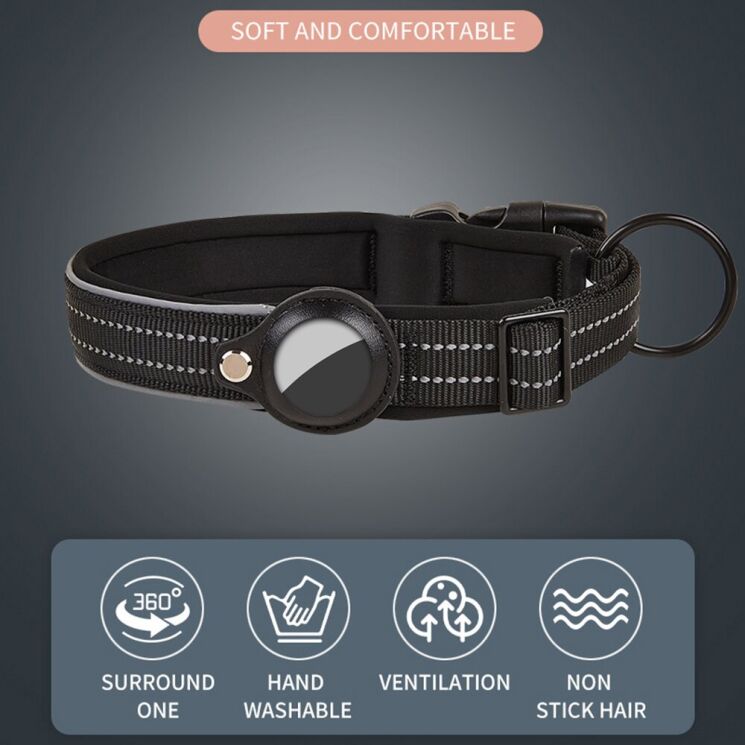 Ошейник Deexe Track Collar для собак с чехлом Apple AirTag / AirTags 2 - Orange: фото 6 из 9