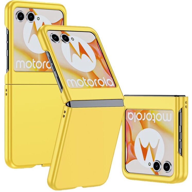 Пластиковый чехол Deexe Hard Shell (FF) для Motorola Razr 50 / Razr 70 - Yellow: фото 1 из 8