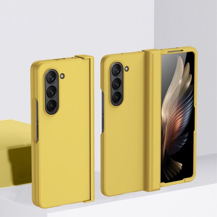 Пластиковый чехол Deexe Hinge Case для Samsung Galaxy Fold 6 - Yellow: фото 2 из 9
