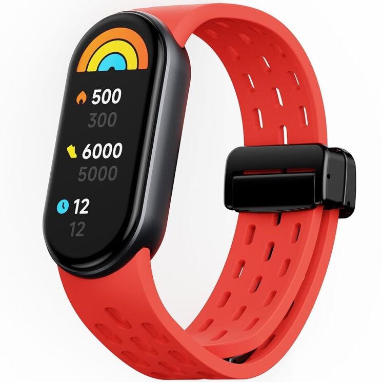 Ремешок Deexe Astra Strap для Xiaomi Mi Smart Band 8 / 9 / 10 - Red: фото 2 из 9