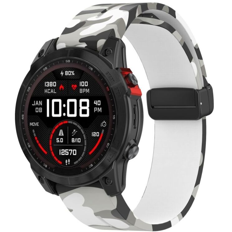 Ремешок Deexe Camo Silicone для часов с шириной крепления 22мм - White: фото 6 из 10