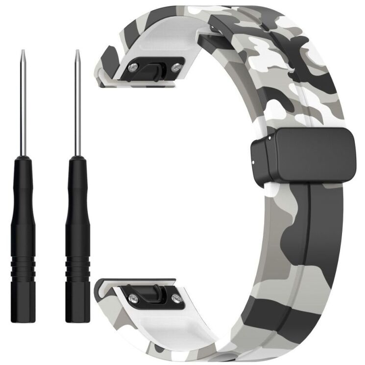 Ремешок Deexe Camo Silicone для часов с шириной крепления 22мм - White: фото 1 из 10