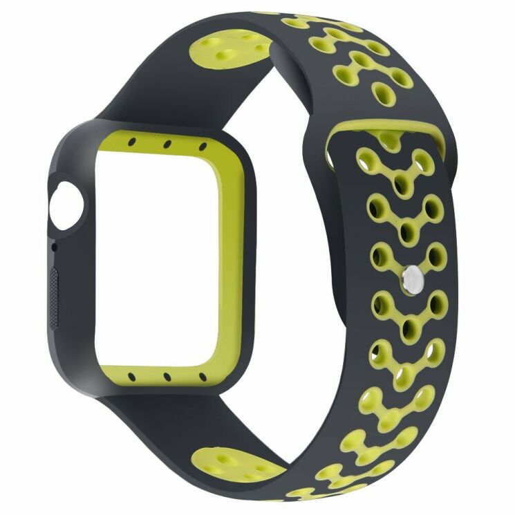 Ремешок Deexe Dot Color для Apple Watch 42 (Series 10) / 41 / 40 / SE 40 / 38 - Black / Yellow: фото 4 из 6