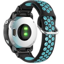 Ремінець Deexe Dot Color для годинників Garmin з кріпленням Quick Fit 20mm - Black / Cyan: фото 1 з 7