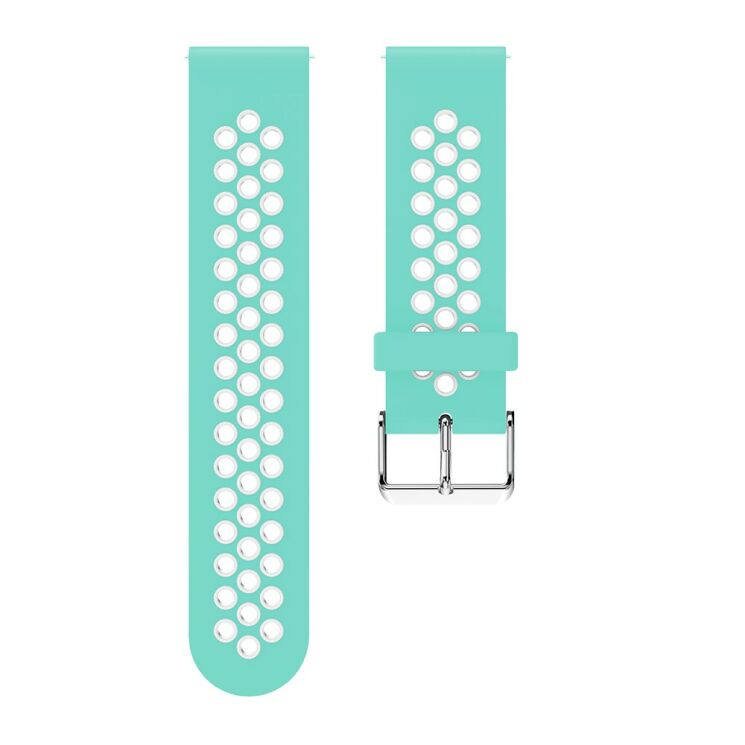 Ремешок Deexe Dual Color для Samsung Galaxy Watch 42mm / Watch 3 41mm - Cyan/White: фото 4 из 4