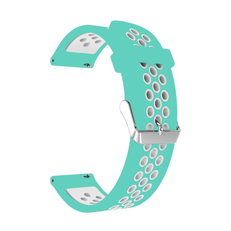 Ремешок Deexe Dual Color для Samsung Galaxy Watch 42mm / Watch 3 41mm - Cyan/White: фото 3 из 4