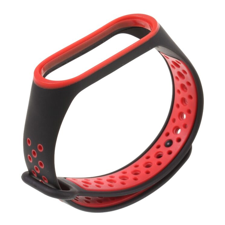 Ремінець Deexe Dual Color для Xiaomi Mi Band 3 - Black / Red: фото 1 з 5