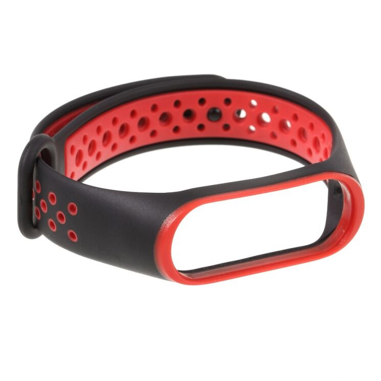 Ремінець Deexe Dual Color для Xiaomi Mi Band 3 - Black / Red: фото 4 з 5