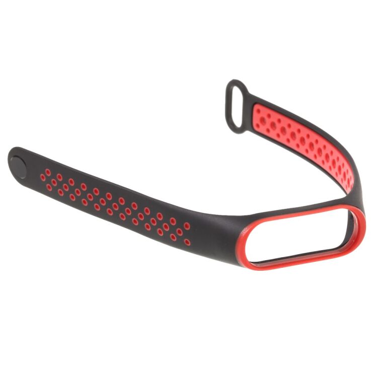 Ремінець Deexe Dual Color для Xiaomi Mi Band 3 - Black / Red: фото 2 з 5