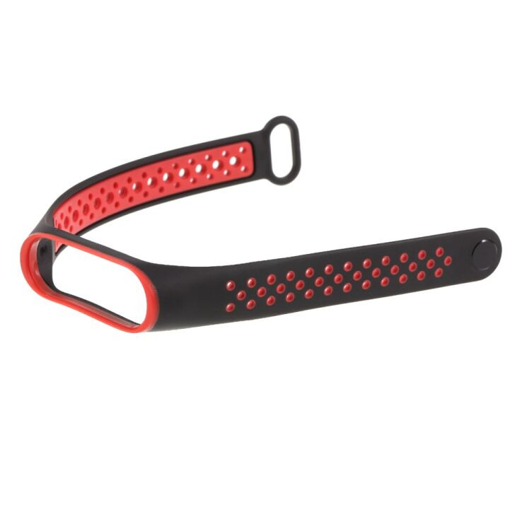Ремінець Deexe Dual Color для Xiaomi Mi Band 3 - Black / Red: фото 3 з 5
