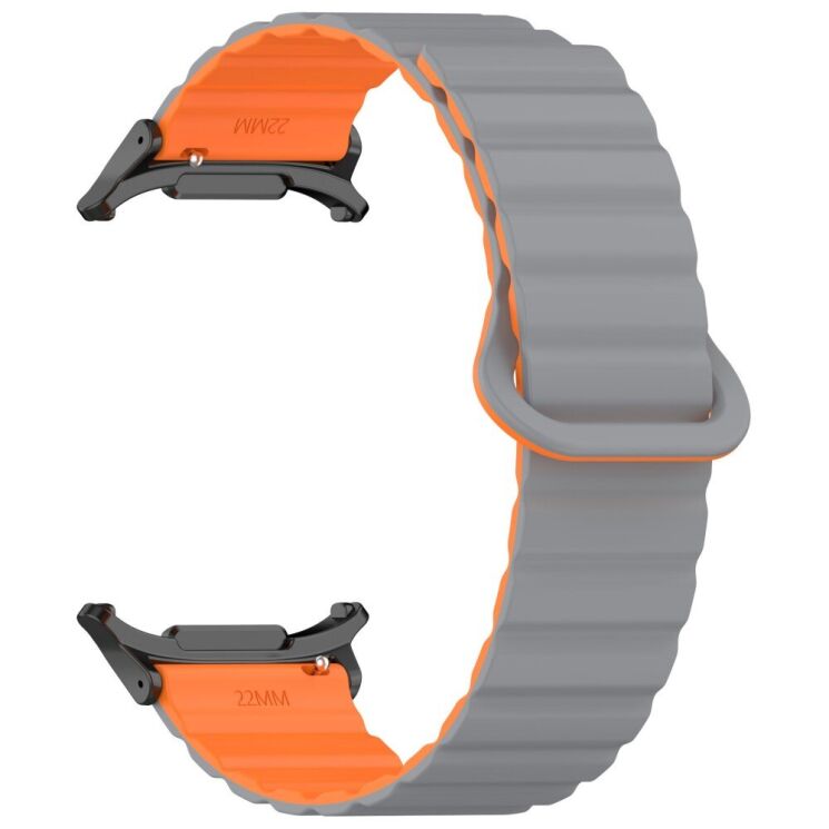 Ремінець Deexe Magnetic Band для Samsung Galaxy Watch Ultra - Grey / Orange: фото 3 з 7