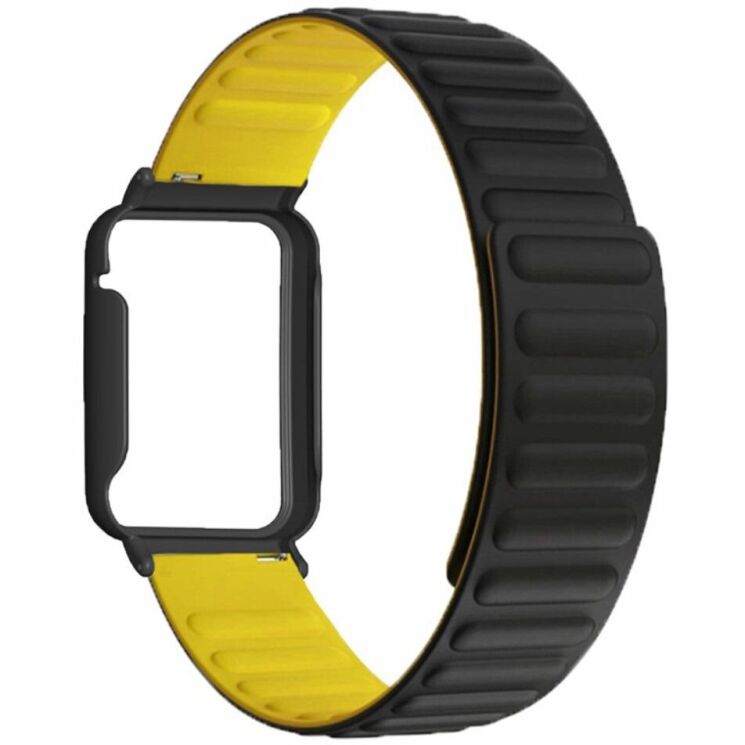 Ремешок Deexe Magnetic Band для Xiaomi Mi Smart Band 8 Pro - Black / Yellow: фото 3 из 3