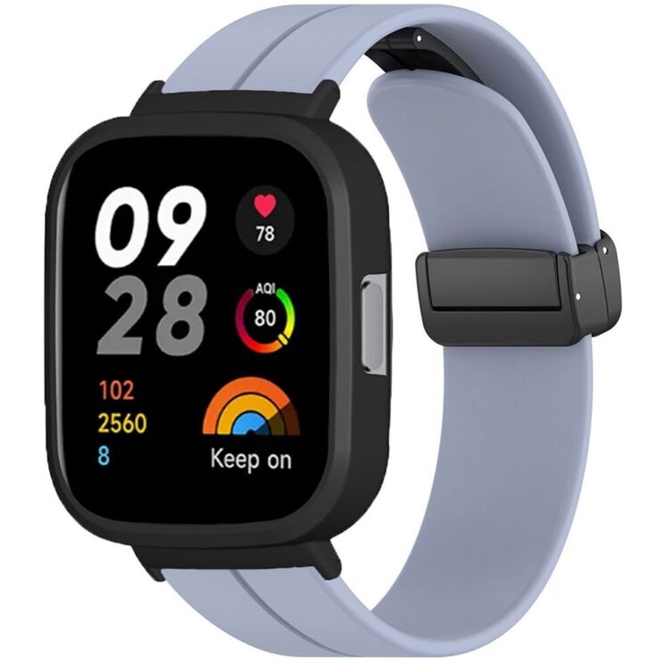 Ремешок Deexe Magnetic Braselet для Xiaomi Redmi Watch 3 - Lavender Grey: фото 2 из 3