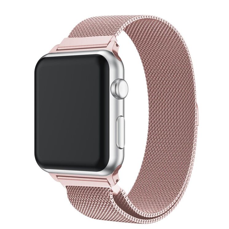 Ремінець Deexe Milanese Stainless Steel для Apple Watch 42 (Series 10) / 41 / 40 / SE 40 / 38 - Rose Gold: фото 1 з 4