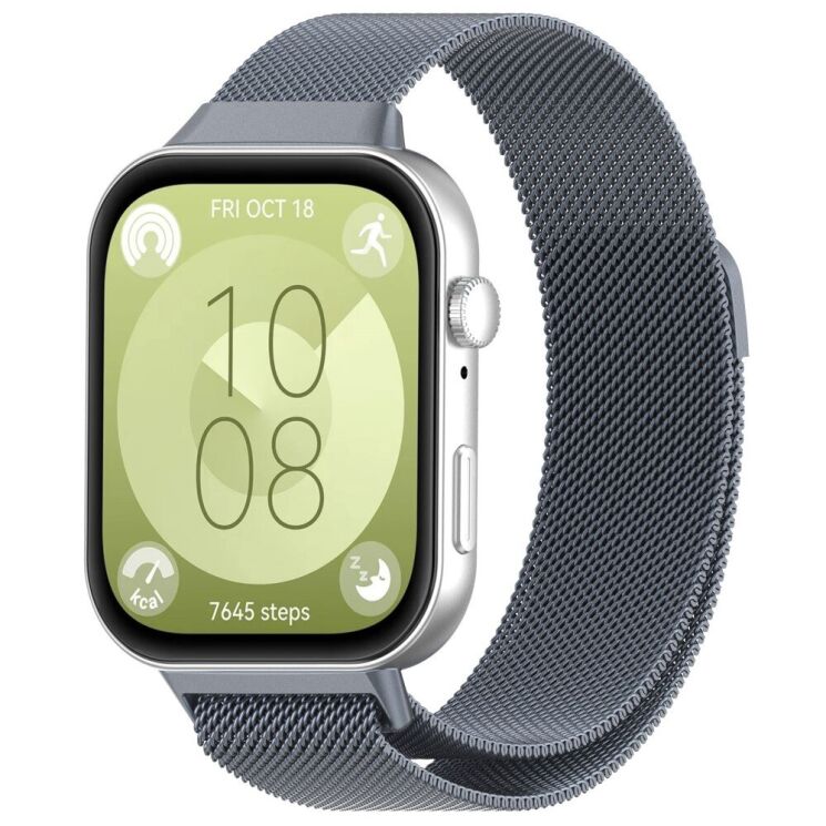 Ремінець Deexe Milanese Stainless Steel для Huawei Watch Fit 3 - Grey: фото 4 з 8