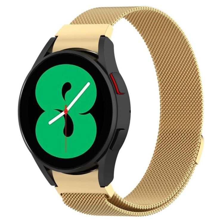 Ремешок Deexe Milanese Stainless Steel для Samsung Galaxy Watch 4 / 4 Classic / 5 / 5 Pro / 6 / 6 Classic / 7 / FE - Gold: фото 2 из 9