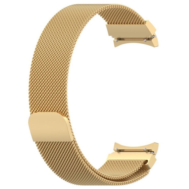 Ремешок Deexe Milanese Stainless Steel для Samsung Galaxy Watch 4 / 4 Classic / 5 / 5 Pro / 6 / 6 Classic / 7 / FE - Gold: фото 5 из 9