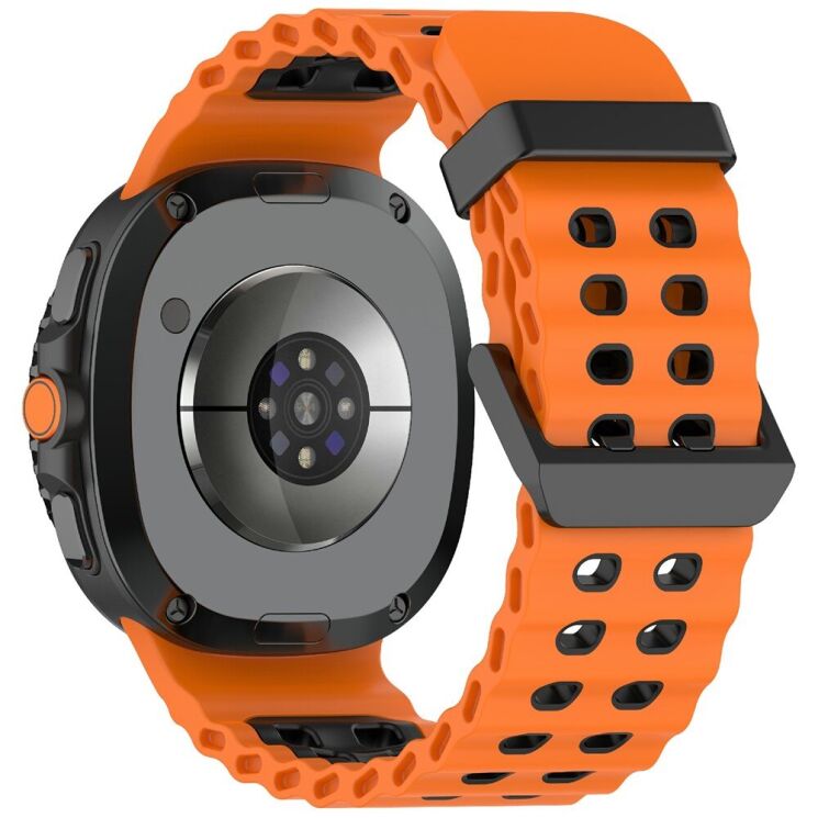 Ремінець Deexe Ocean Strap для Samsung Galaxy Watch 8 (40/44mm) / 8 Classic / Ultra (2025) - Orange / Black: фото 1 з 6