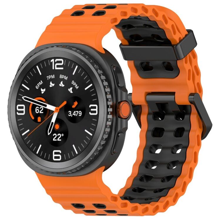 Ремінець Deexe Ocean Strap для Samsung Galaxy Watch 8 (40/44mm) / 8 Classic / Ultra (2025) - Orange / Black: фото 2 з 6