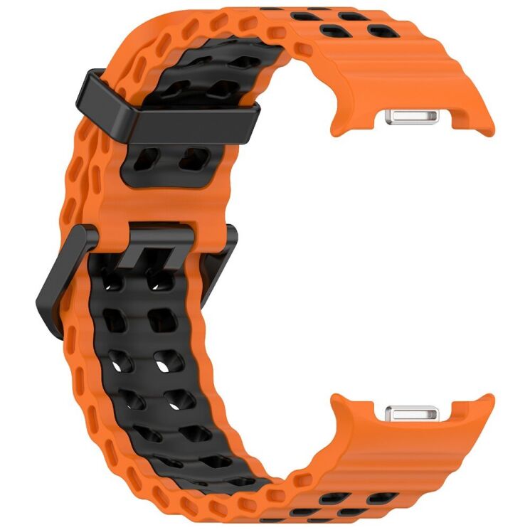 Ремінець Deexe Ocean Strap для Samsung Galaxy Watch 8 (40/44mm) / 8 Classic / Ultra (2025) - Orange / Black: фото 3 з 6