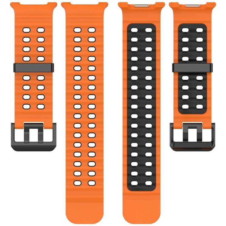Ремінець Deexe Ocean Strap для Samsung Galaxy Watch 8 (40/44mm) / 8 Classic / Ultra (2025) - Orange / Black: фото 4 з 6