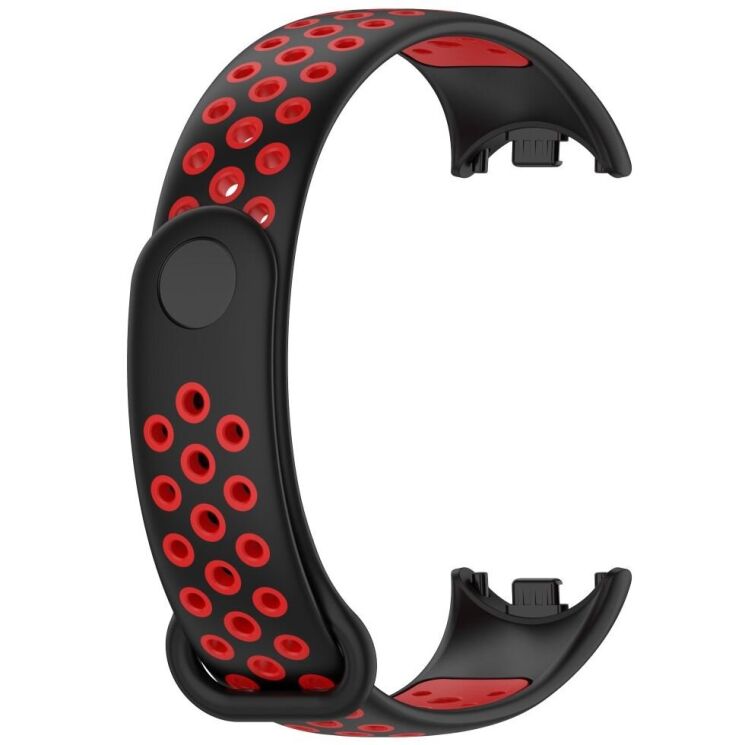 Ремешок Deexe Dual Color для Xiaomi Mi Smart Band 8 / 9 - Black / Red: фото 4 из 7