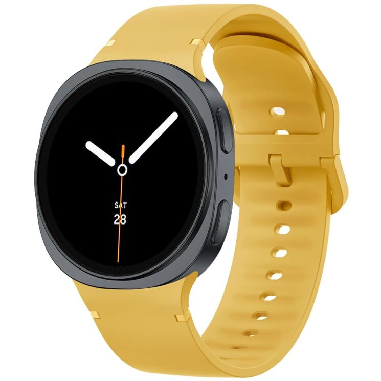 Ремешок Deexe Soft Silicone для Samsung Galaxy Watch 8 (40/44mm) / 8 Classic - Yellow: фото 2 из 6