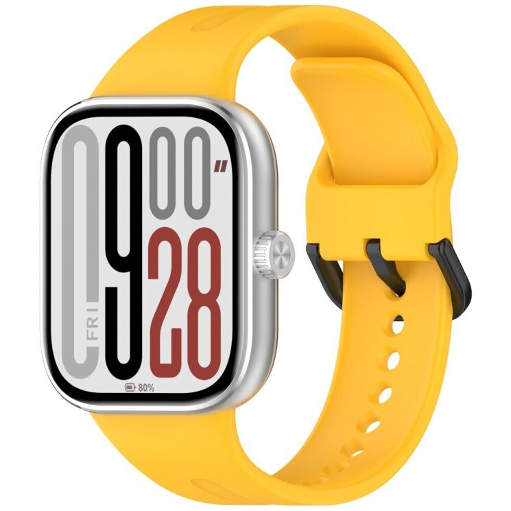 Ремешок Deexe Soft Silicone для Xiaomi Redmi Watch 4 / 5 / Mi Smart Band 8 Pro / Band 9 Pro - Yellow: фото 4 из 9