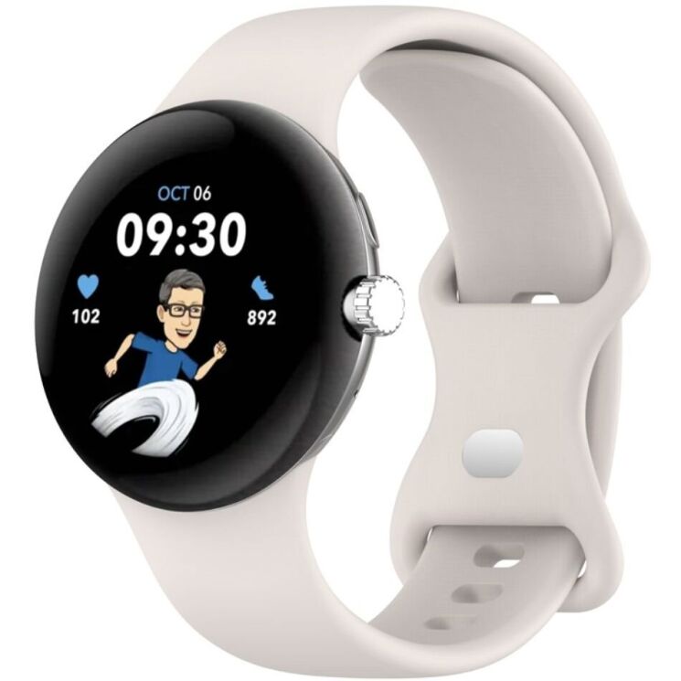 Ремешок Deexe Soft Touch для Google Pixel Watch / Watch 2 / Watch 3 (41mm) - Rock White: фото 2 из 4