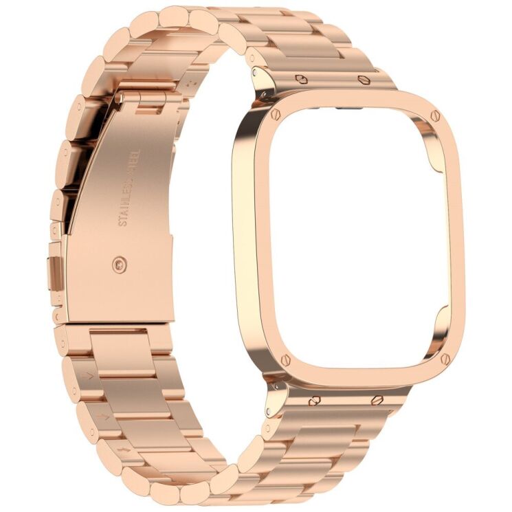Ремінець Deexe Stainless Steel для Xiaomi Redmi Watch 3 - Rose Gold: фото 2 з 10