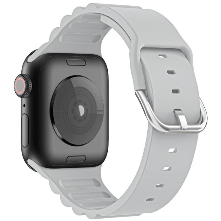 Ремінець Deexe Stripes Series для Apple Watch 42 (Series 10) / 41 / 40 / SE 40 / 38 - Grey: фото 1 з 7