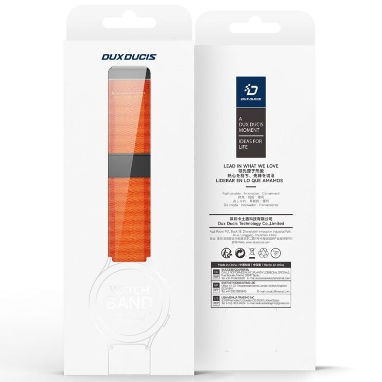 Ремінець DUX DUCIS YC Series для годинників з шириною кріплення 20мм - Orange: фото 4 з 16