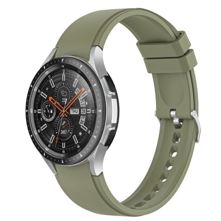 Ремешок UniCase Silicone Strap для Samsung Galaxy Watch 4 Classic (46mm) / Watch 4 Classic (42mm) / Watch 4 (40mm) / Watch 4 (44mm) - Light Army Green: фото 2 из 3