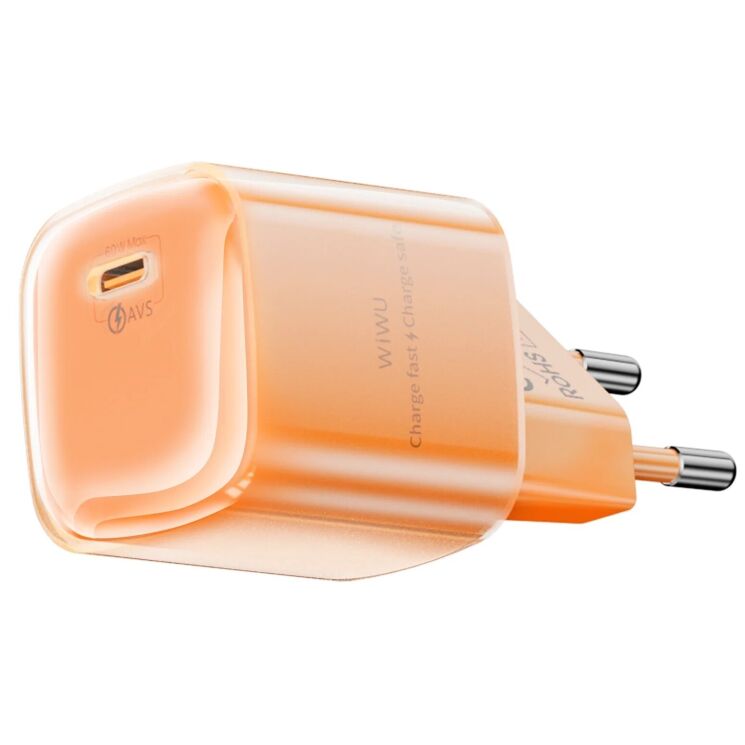 Мережевий зарядний пристрій WiWU Wi-G037 Jelly 60W (Type-C) - Orange (995663O) Мережевий зарядний пристрій WiWU Wi-G037 Jelly 60W (Type-C) - Orange: фото 2 з 4
