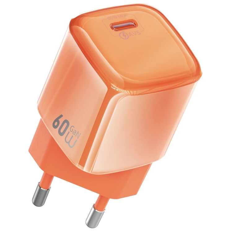 Мережевий зарядний пристрій WiWU Wi-G037 Jelly 60W (Type-C) - Orange (995663O) Мережевий зарядний пристрій WiWU Wi-G037 Jelly 60W (Type-C) - Orange: фото 1 з 4