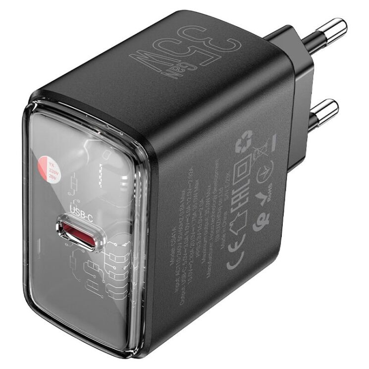 Сетевое зарядное устройство Hoco CS41A 35W + кабель Type-C to Lightning - Black: фото 4 из 10