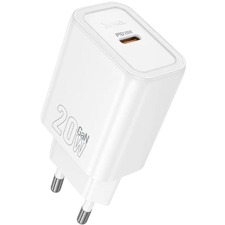Мережевий зарядний пристрій Hoco N60 PD20W (Type-C) - White: фото 1 з 6