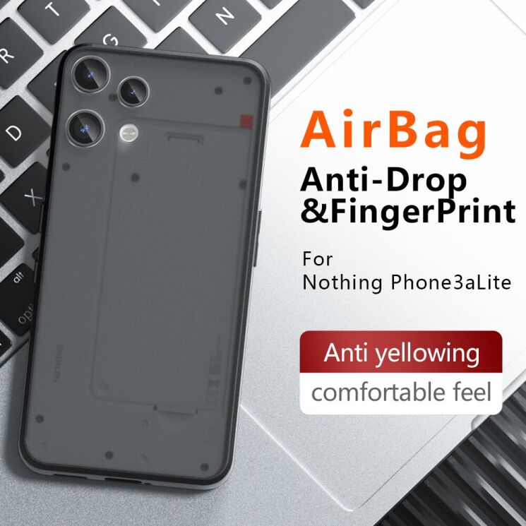 Силіконовий (TPU) чохол Deexe Matte Case для Nothing Phone (3a) Lite - Black: фото 11 з 11