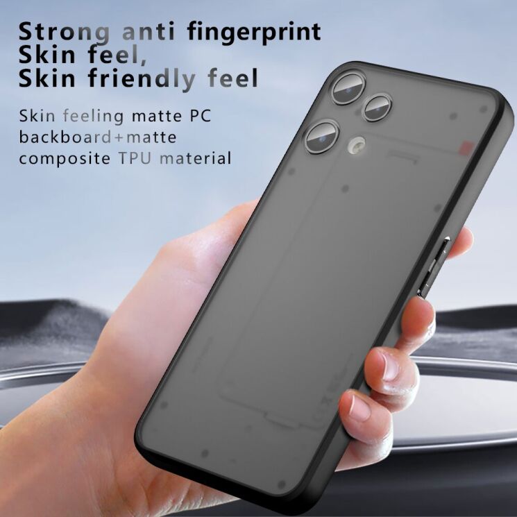 Силіконовий (TPU) чохол Deexe Matte Case для Nothing Phone (3a) Lite - Black: фото 7 з 11