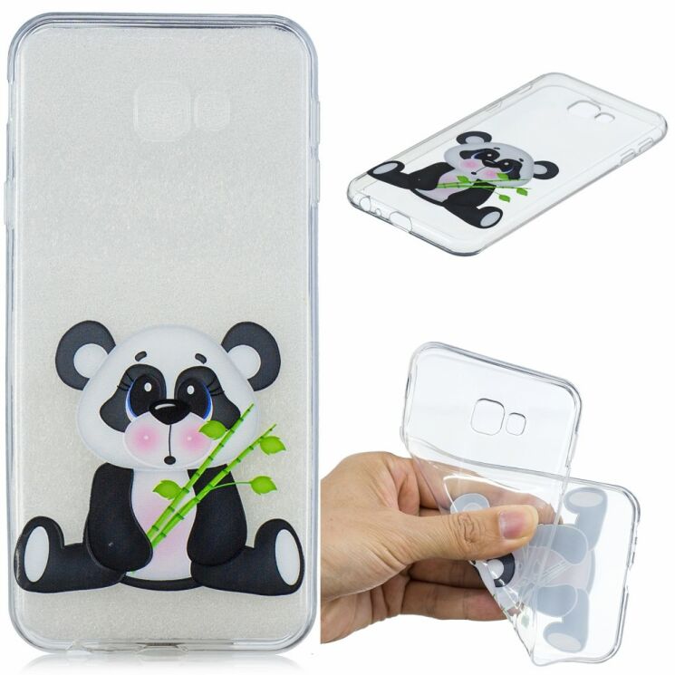 Силиконовый (TPU) чехол Deexe Pretty Glossy для Samsung Galaxy J4+ (J415) - Panda Holding Bamboo: фото 1 из 5