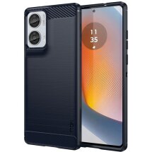 Силиконовый (TPU) чехол MOFI Carbon Fiber для Motorola Moto G85 - Blue: фото 1 из 9