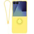 Силиконовый (TPU) чехол с кольцом Deexe Color Shell (FF) для Samsung Galaxy Flip 8 - Yellow (423529Y)