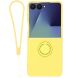 Силиконовый (TPU) чехол с кольцом Deexe Color Shell (FF) для Samsung Galaxy Flip 8 - Yellow (423529Y). Фото 1 из 5