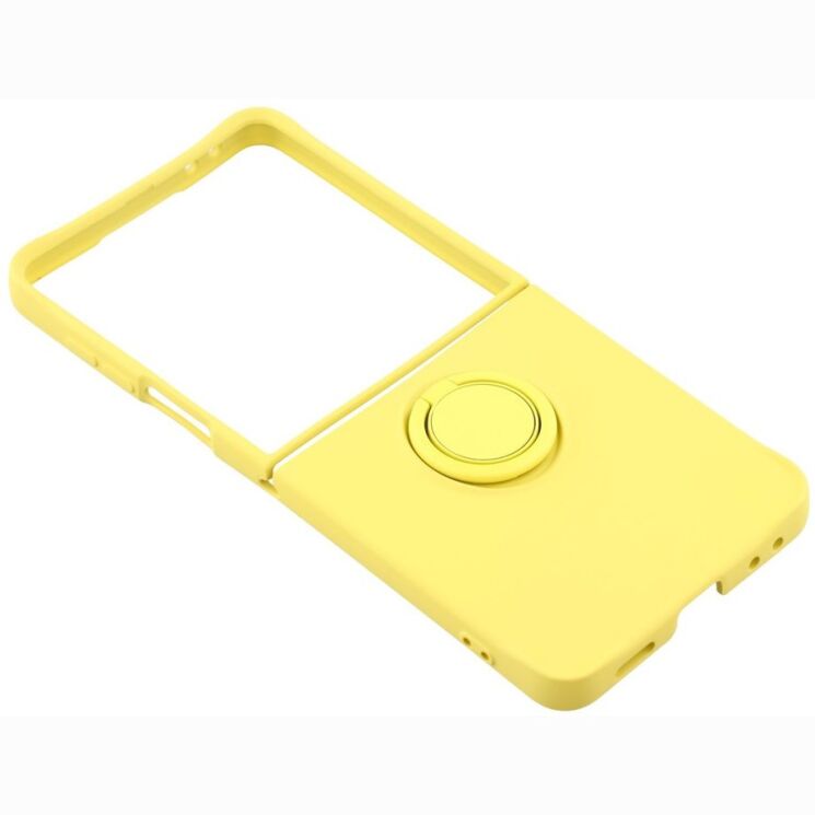 Силиконовый (TPU) чехол с кольцом Deexe Color Shell (FF) для Samsung Galaxy Flip 8 - Yellow: фото 4 из 5