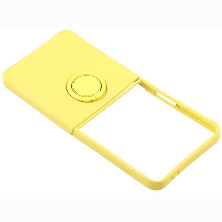 Силиконовый (TPU) чехол с кольцом Deexe Color Shell (FF) для Samsung Galaxy Flip 8 - Yellow: фото 5 из 5