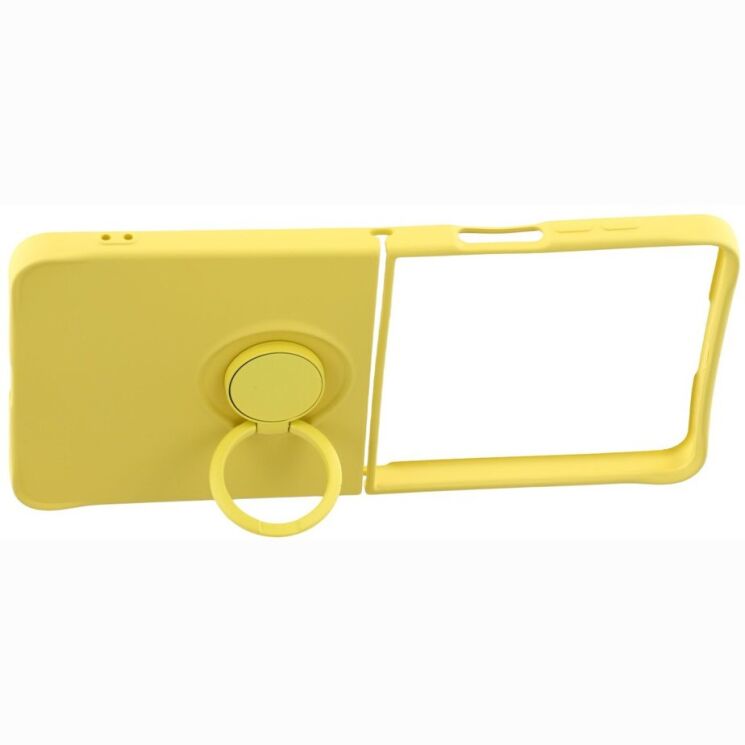 Силиконовый (TPU) чехол с кольцом Deexe Color Shell (FF) для Samsung Galaxy Flip 8 - Yellow: фото 3 из 5
