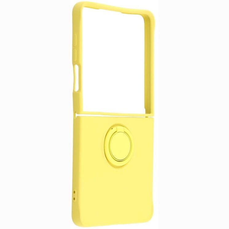Силиконовый (TPU) чехол с кольцом Deexe Color Shell (FF) для Samsung Galaxy Flip 8 - Yellow: фото 2 из 5